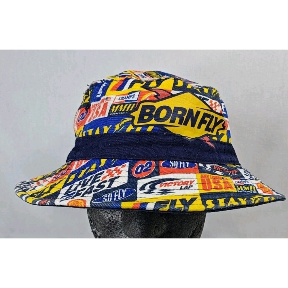 Born Fly Originals Men's Cap Multicolor Car Racing Theme Bucket Hat L/XL - Picture 1 of 9